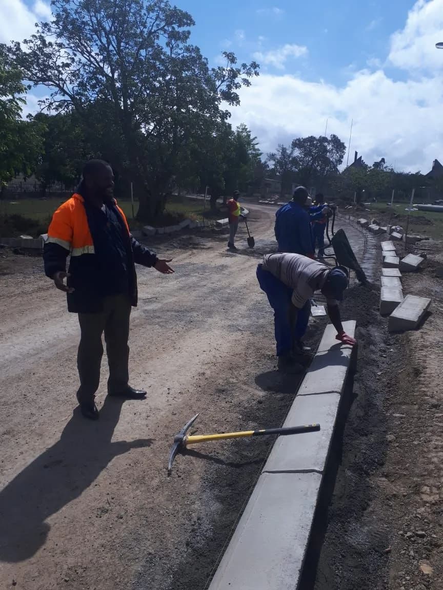 Paving and kerbing installation